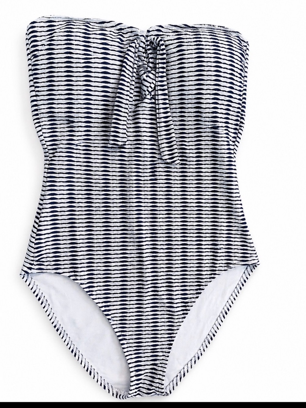 Tommy Bahama Navy and White Striped Bandeau One-Piece Swim